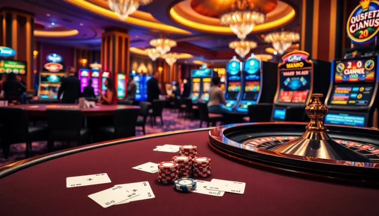 Engaging players at a luxurious poker table and slot machines on https://s8com.net, showcasing high-stakes excitement.
