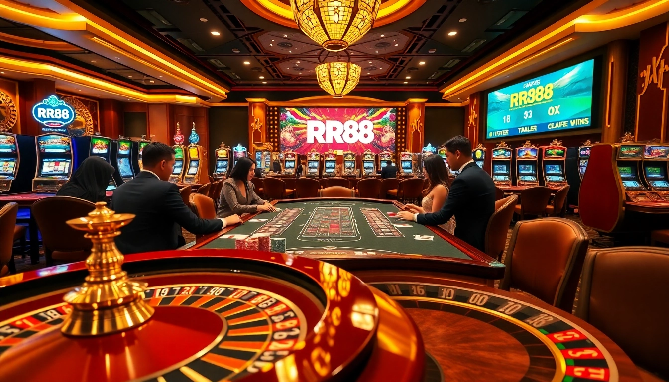 Experience the excitement of RR88 with vibrant casino games and lavish details.
