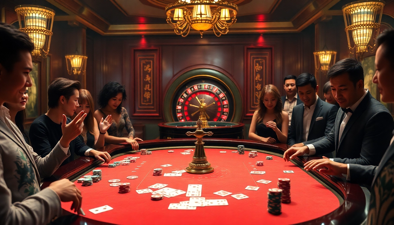 Experience the thrill of gambling with a vibrant casino scene focusing on Truyện ma storytelling elements.