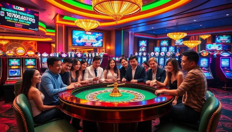 Experience thrilling moments at LC88 with vibrant roulette, players, and casino excitement.