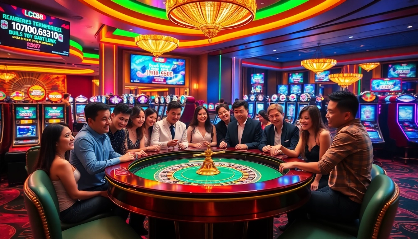 Experience thrilling moments at LC88 with vibrant roulette, players, and casino excitement.