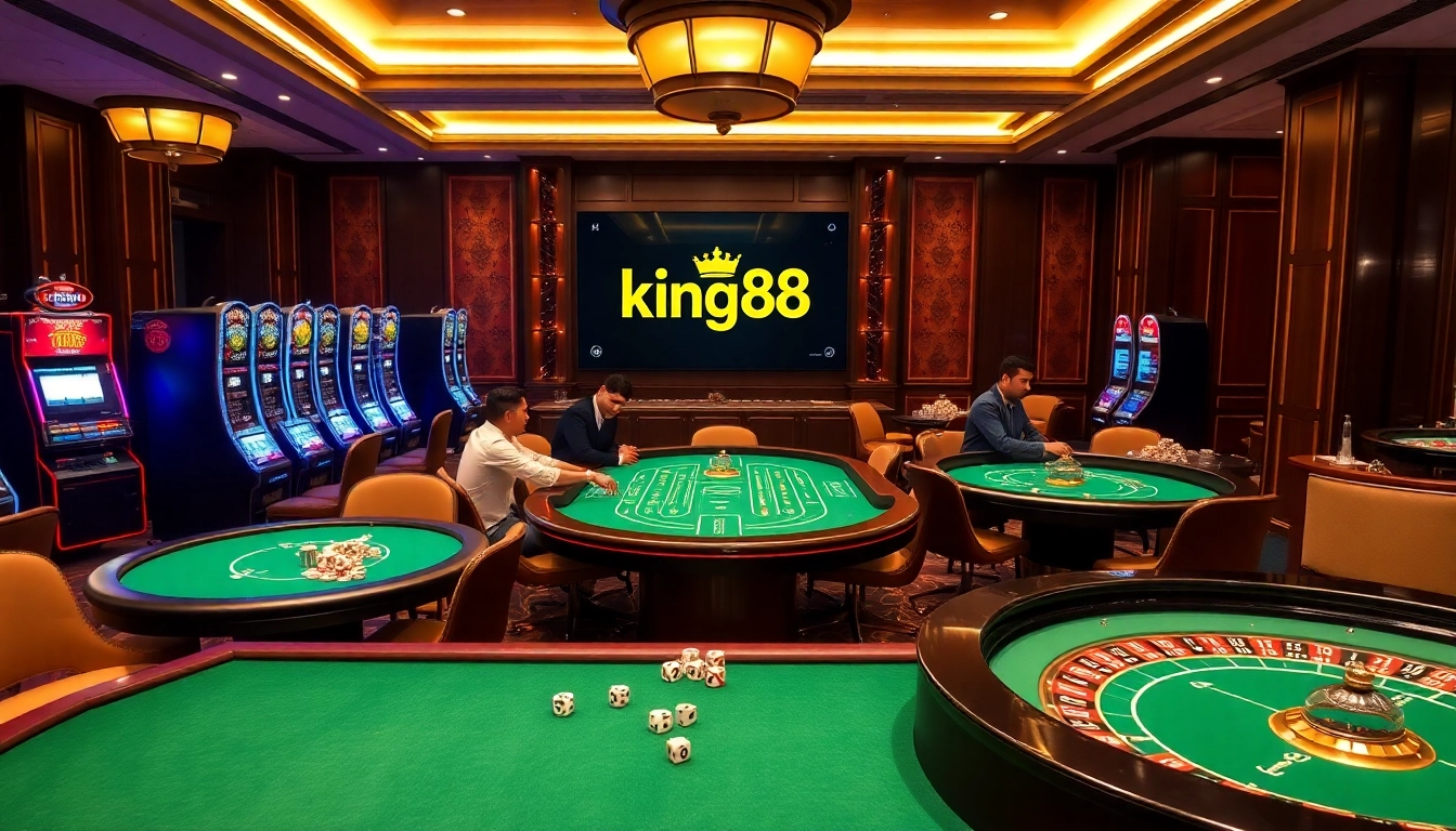 king88 players enjoying a high-stakes blackjack game in a luxurious casino setting