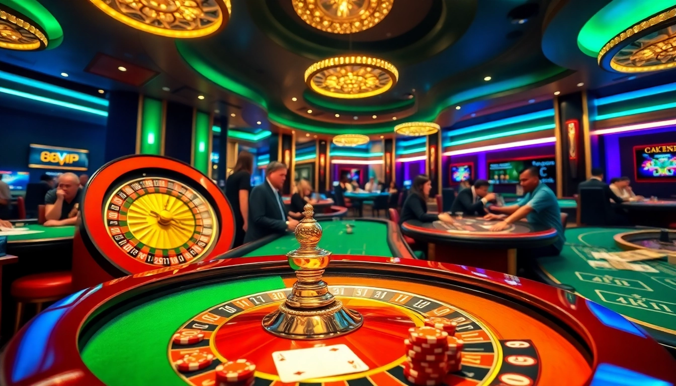 Engaging players enjoying games at 68VIP casino with the secure Link Vào Nhà Cái 68VIP prominently featured.