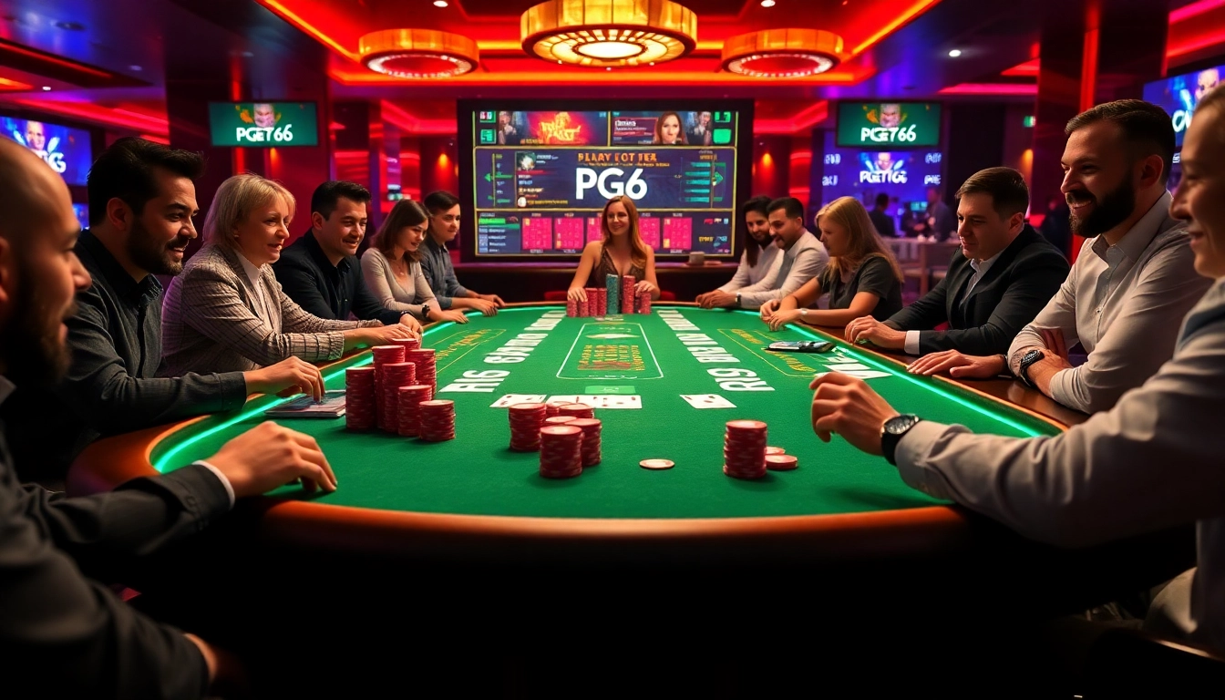 Experience the thrill of PG66 with vibrant gameplay scenes and dynamic casino elements.