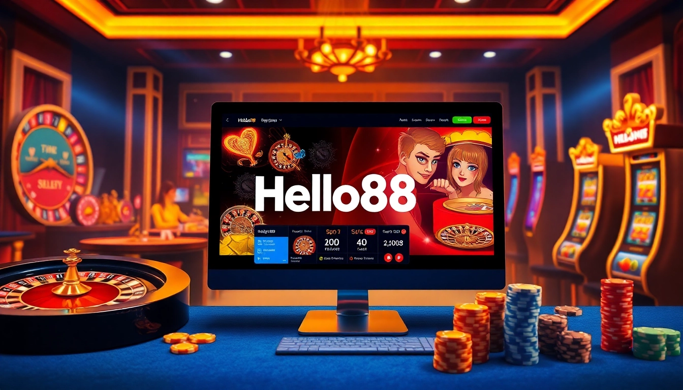 Players engaging in thrilling games on Hello88's vibrant online gambling platform.