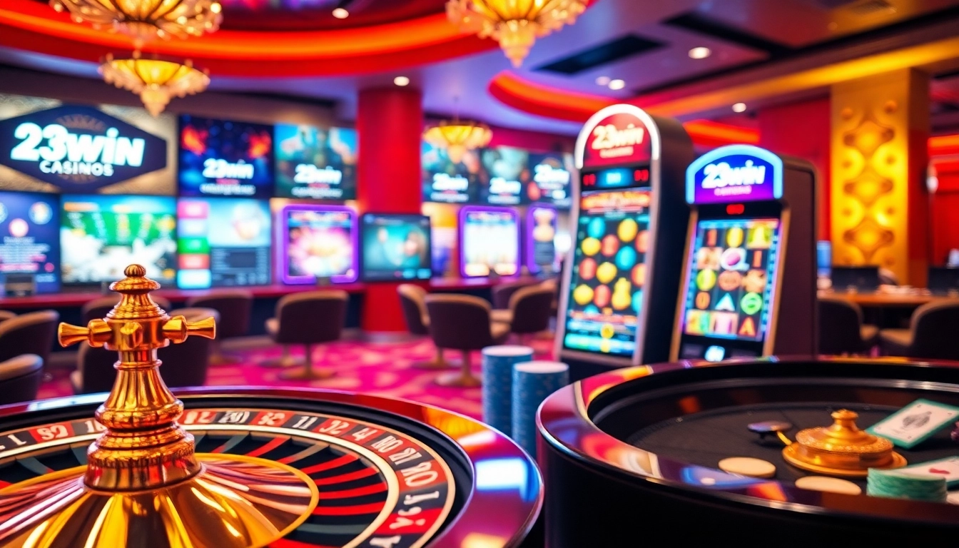 Experience excitement at 23win with vibrant casino tables and engaging gaming screens.