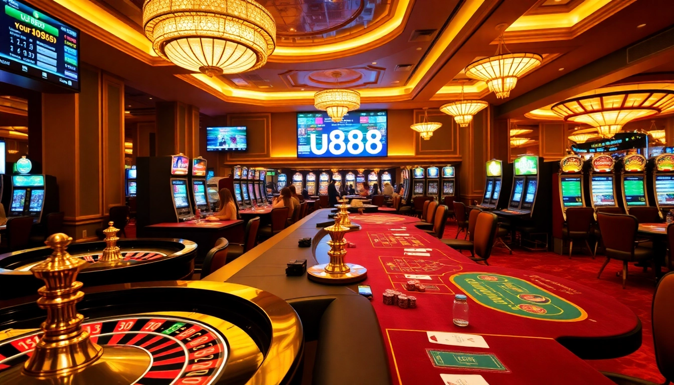 Play slots and table games at U888's vibrant online casino.