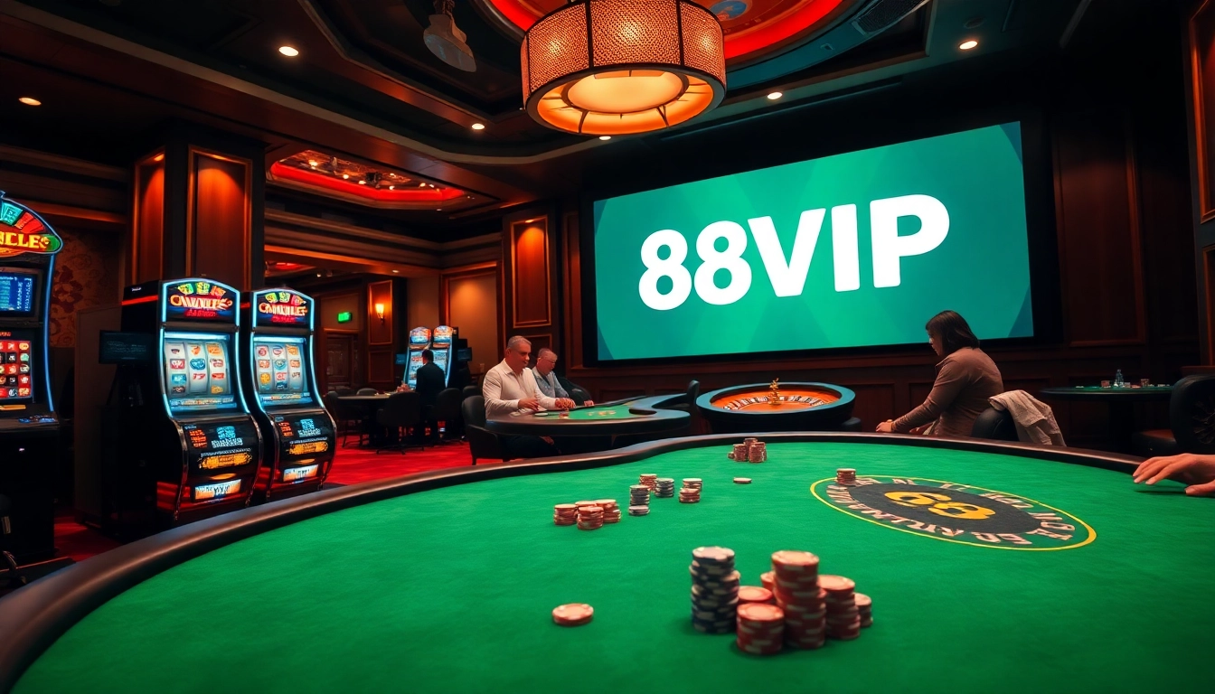 Experience excitement at 68VIP casino with thrilling poker tables and vibrant slot machines.