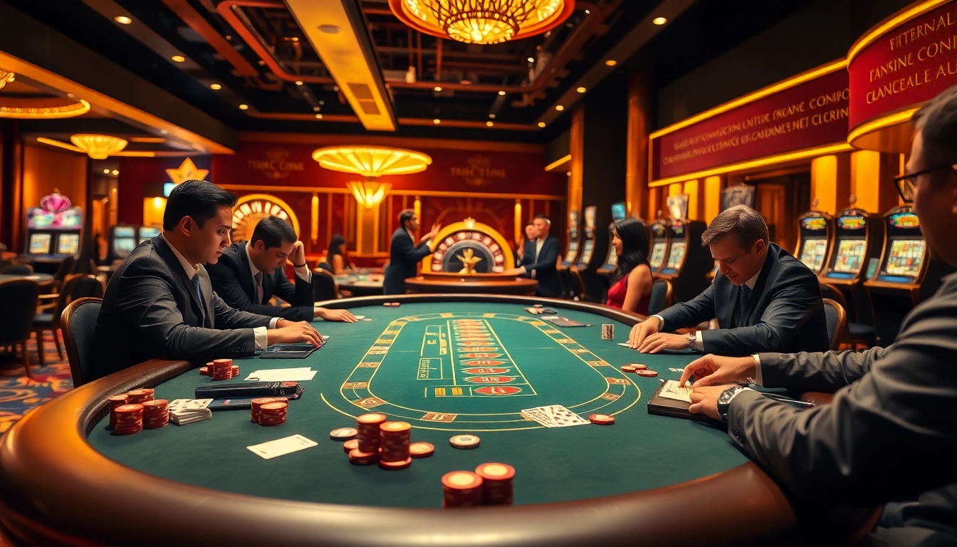 THABET casino floor with players enjoying poker and roulette in a luxurious setting.