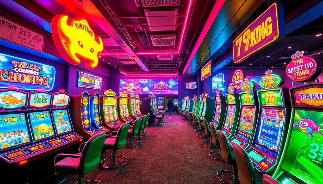 Exciting online gaming atmosphere at 79king with diverse betting options and vibrant lighting.