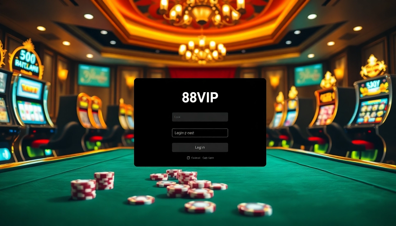 Experience the login process at Đăng Nhập Nhà Cái 68VIP with a luxurious casino interface.