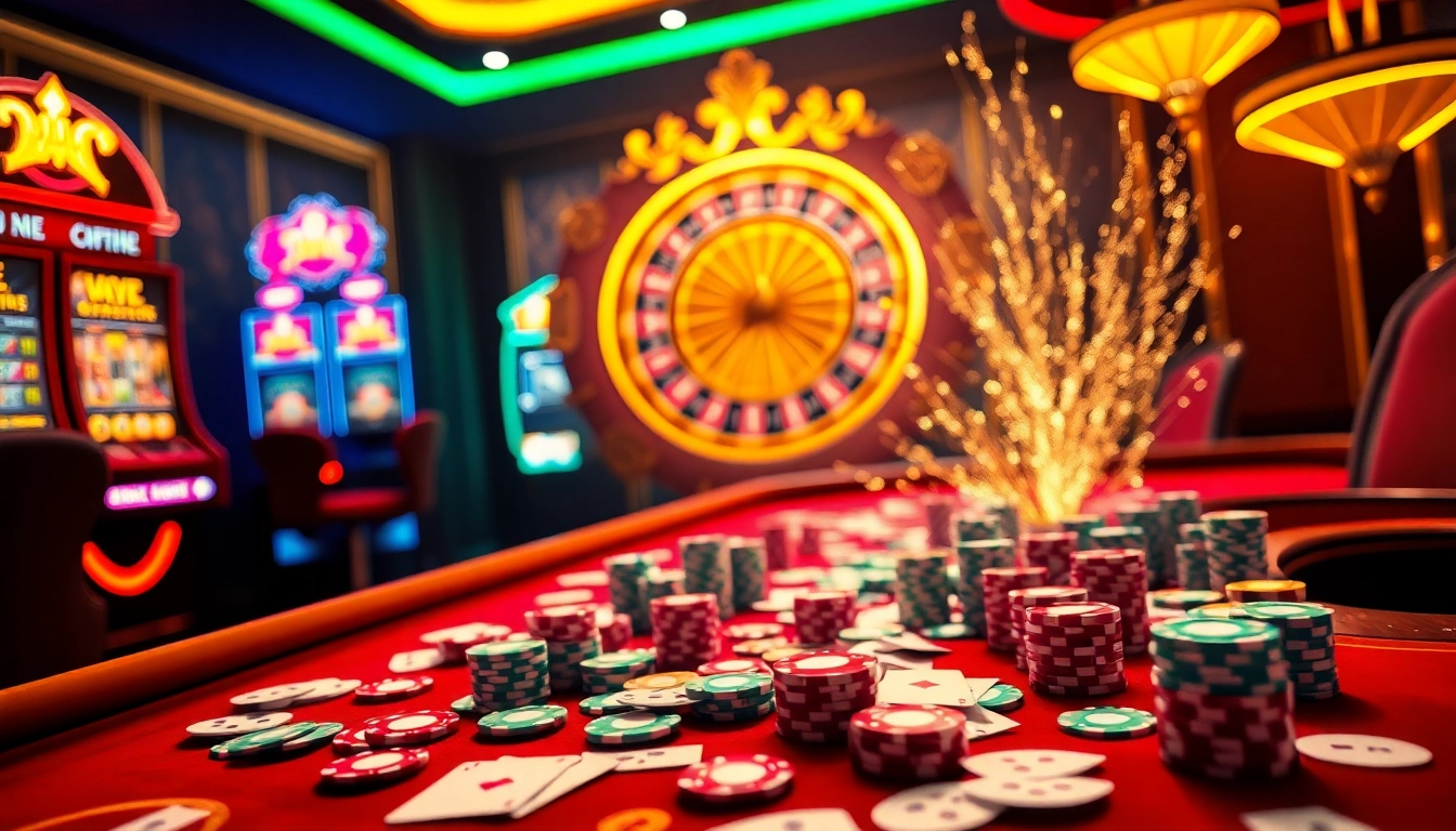 Experience the thrill of winning at 98win with vibrant casino tables and exciting slot games.
