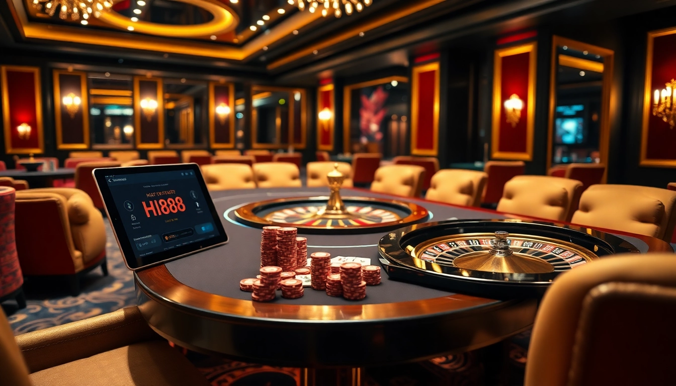 Experience the thrill of high-stakes gambling at Hi88's luxurious casino tables.