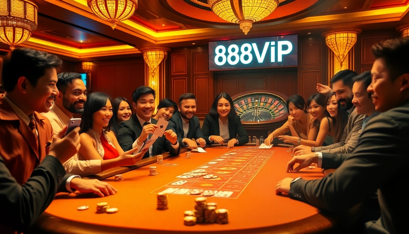 Players enjoying a thrilling card game at the casino, highlighting the excitement of Link Vào Nhà Cái 68VIP for gamers.