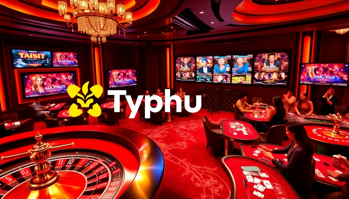 Typhu88 casino scene with vibrant games and elegant design showcasing exciting gambling experiences.