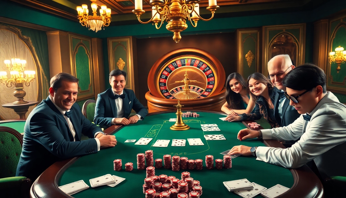 Experience the thrill of high-stakes poker at an S8 casino table with luxurious decor and eager players.