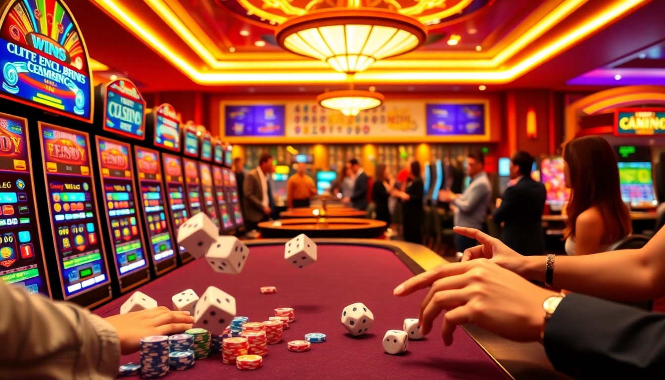 Excited players winning at slot machines and casino tables inspired by https://topnohu.one/.