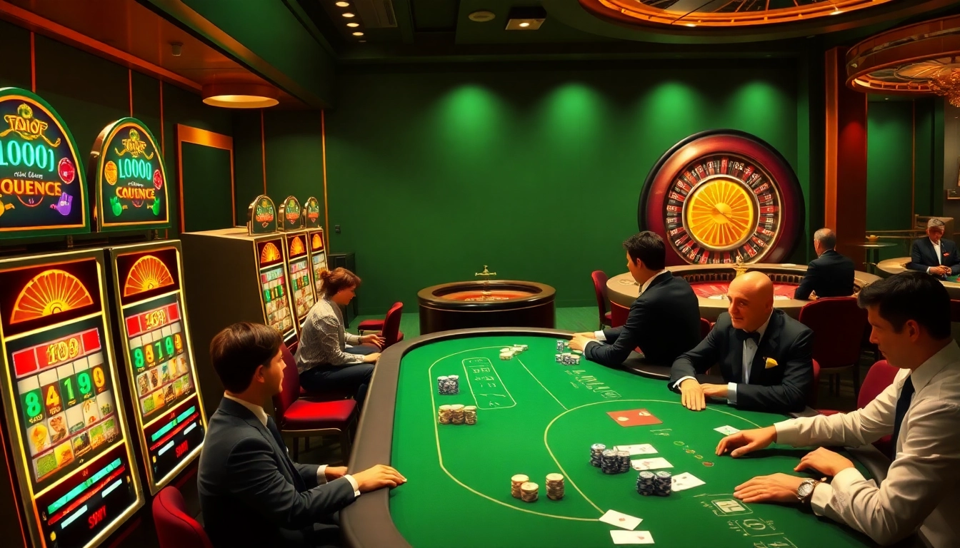 Experience the excitement of shbet800.com with players engaging in table games and slot machines.