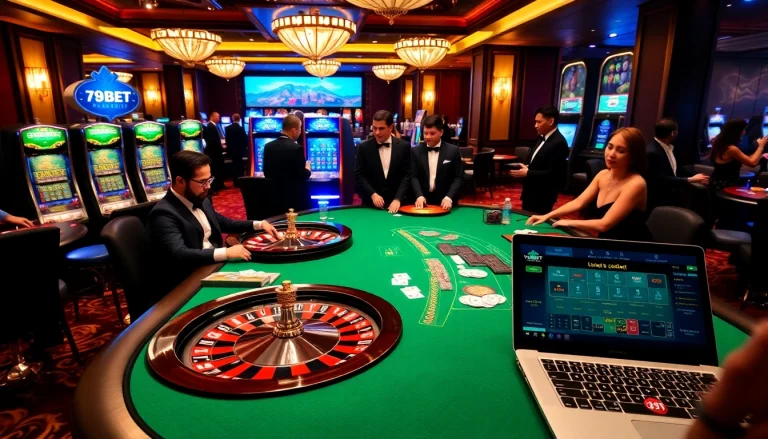 Experience the excitement of 789BET at a luxurious casino table with engaging gameplay.