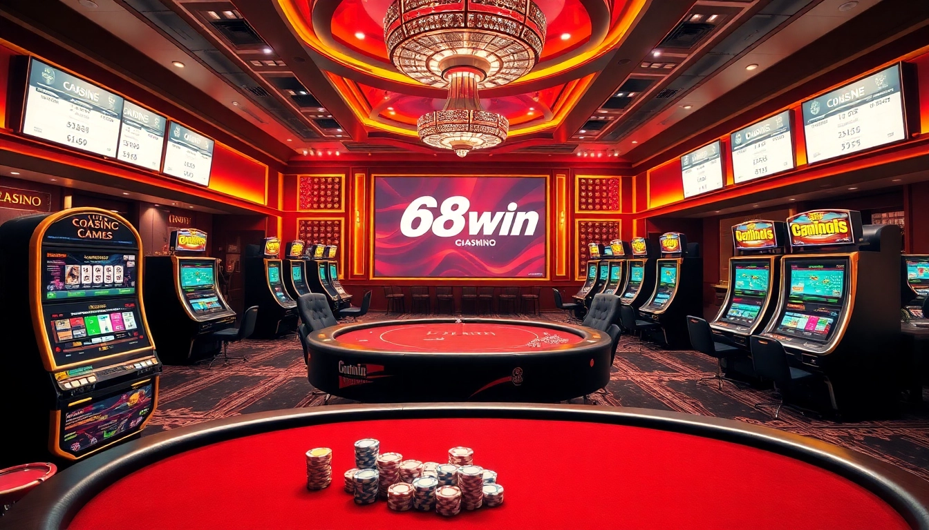 Players enjoying the excitement of 68win with vibrant casino visuals and interactive gambling interfaces.