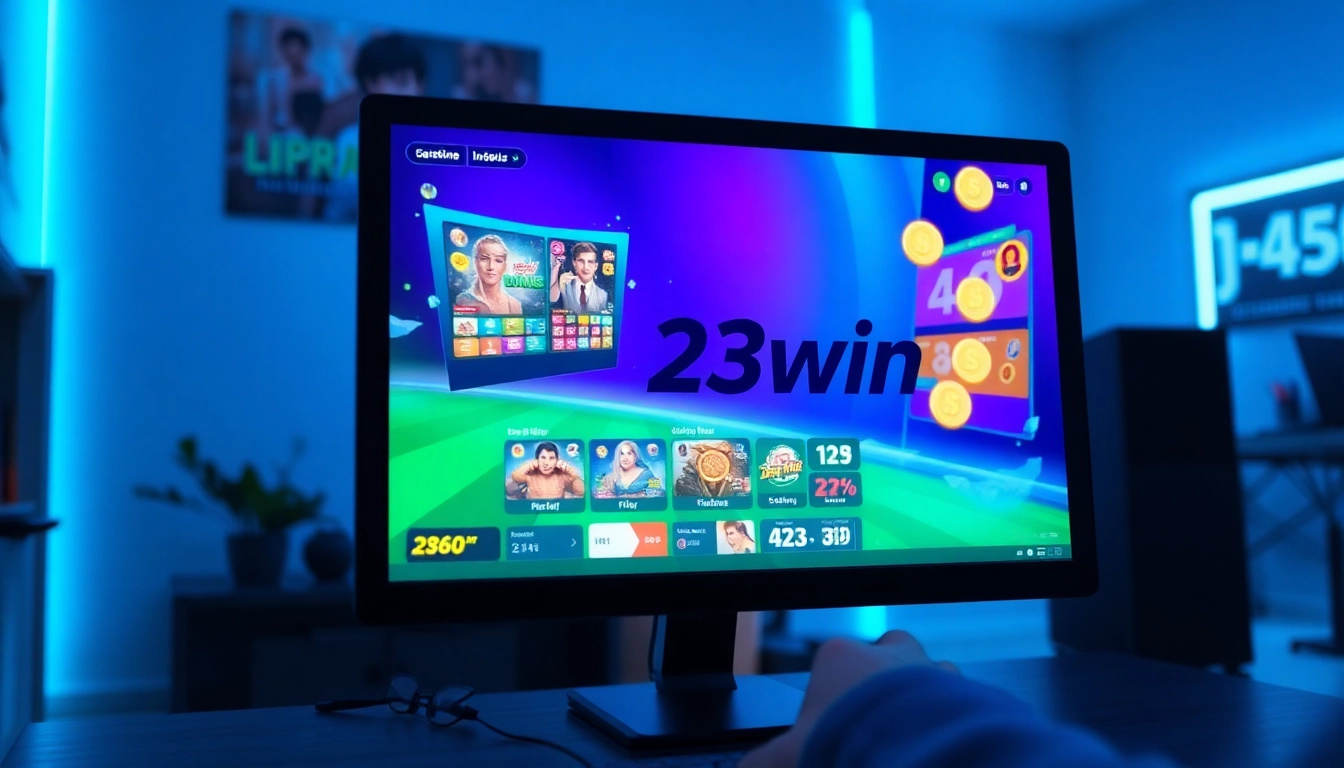 23win online gaming platform featuring vibrant user interface and engaging game elements.
