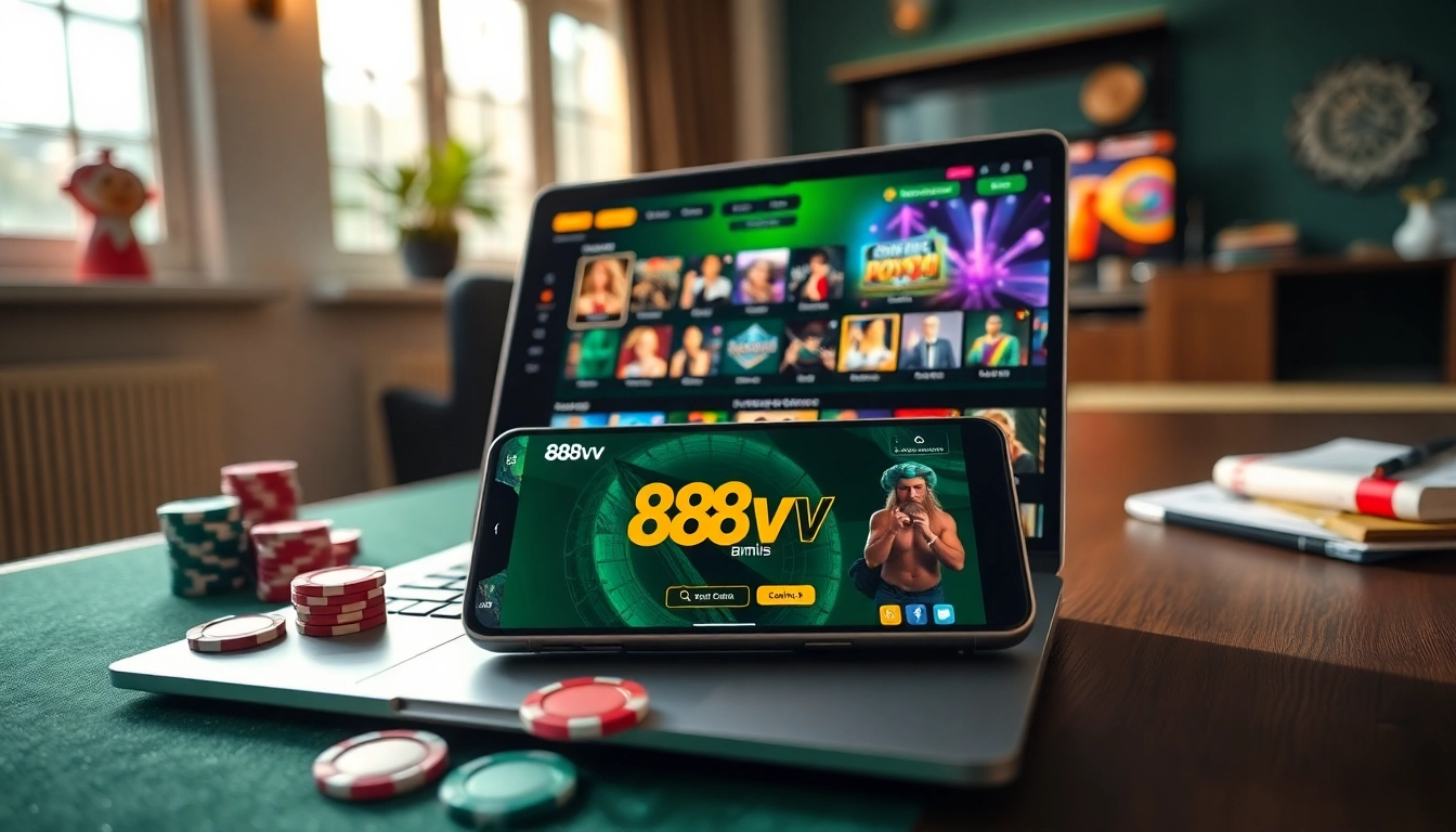 Experience the excitement of 88vv online gambling with a vibrant digital interface.