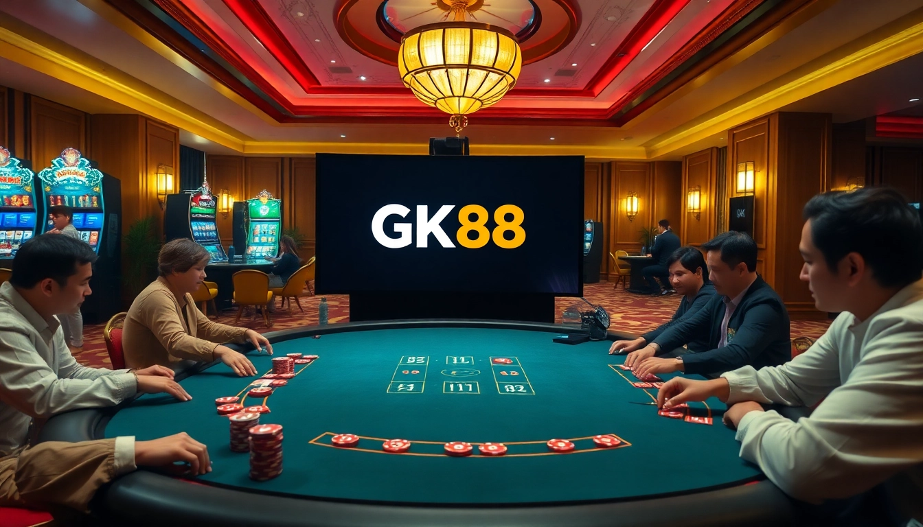 GK88 players enjoying quality time at a luxurious online casino table.