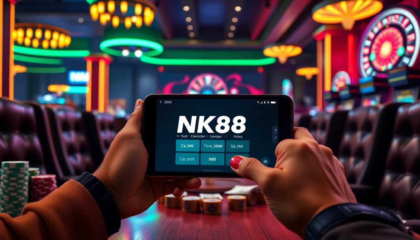 Engaging NK88 app interface showcasing strategic betting and secure casino gameplay features