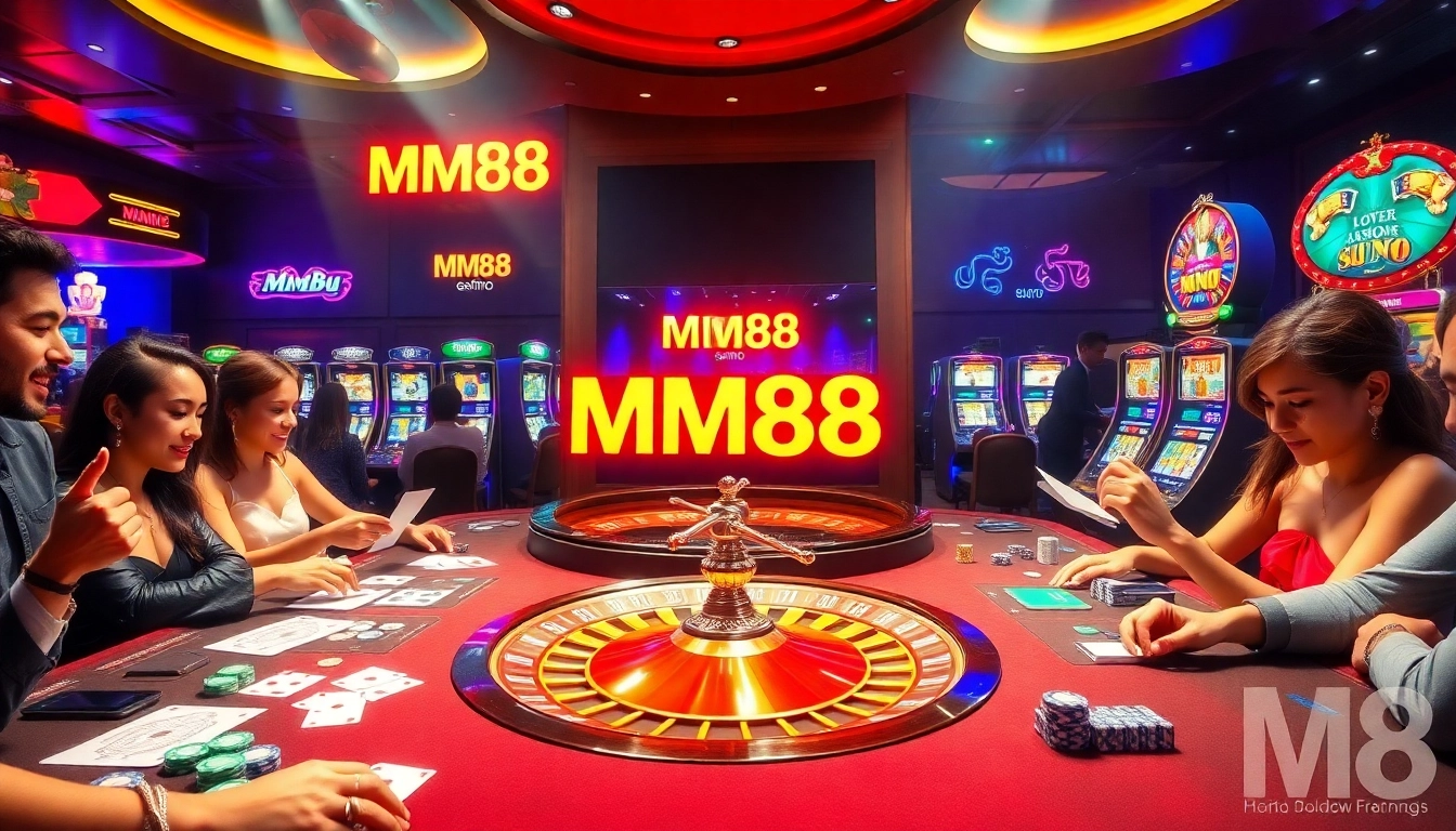 Experience thrilling gameplay at MM88 casino with vibrant tables and poker chips.