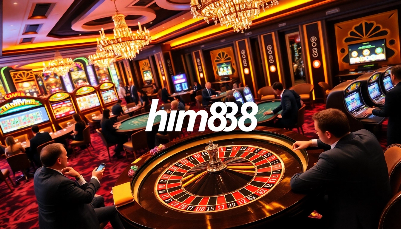 Engaging casino scene showcasing players betting at the hm88 roulette table with vibrant colors.