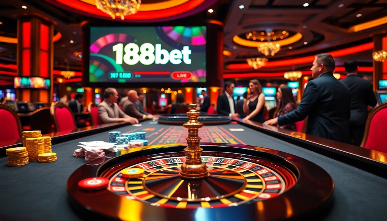 Experience thrilling casino action at 188bet with vibrant tables and dynamic betting.