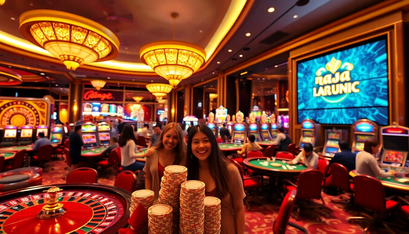 Join the excitement at raja luck casino with vibrant gaming tables and enthusiastic players winning in style.