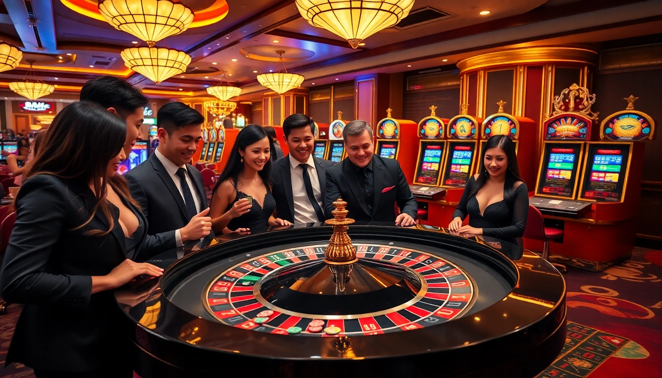 Players winning big at 88vv casino around a bustling roulette table.