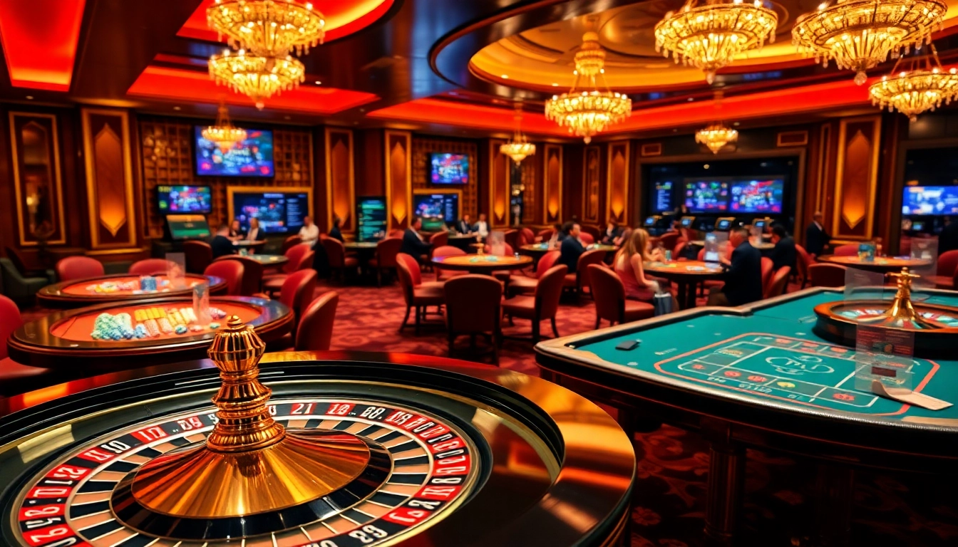 Immerse in the excitement at https://daga88.free/ with vibrant casino visuals showcasing poker and roulette.
