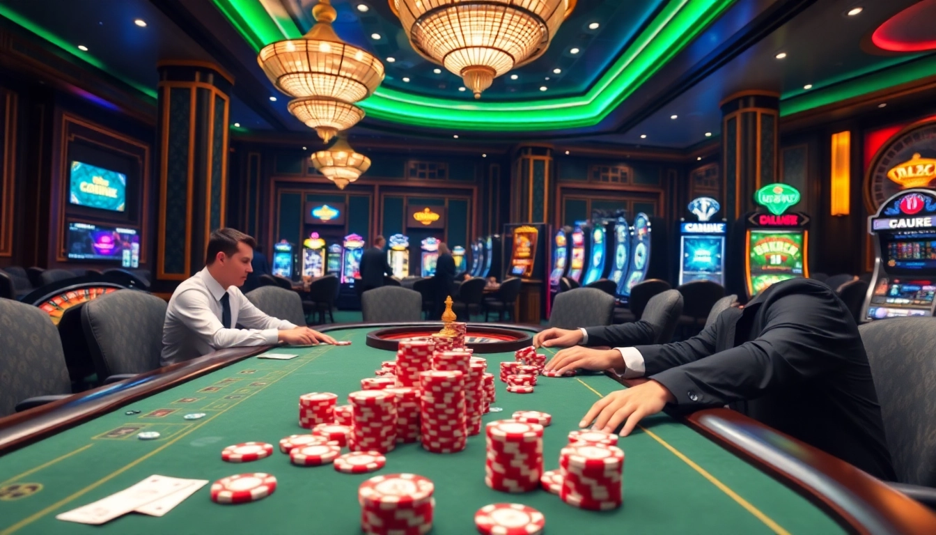Engaging poker game at Trang chủ uu88 showcasing excitement and luxury in online gambling.