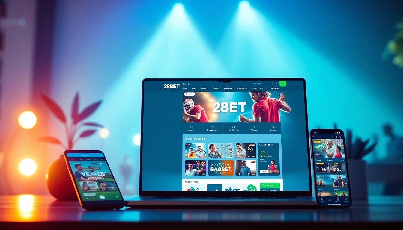 Engaging 28BET online betting platform showcasing vibrant gaming options.