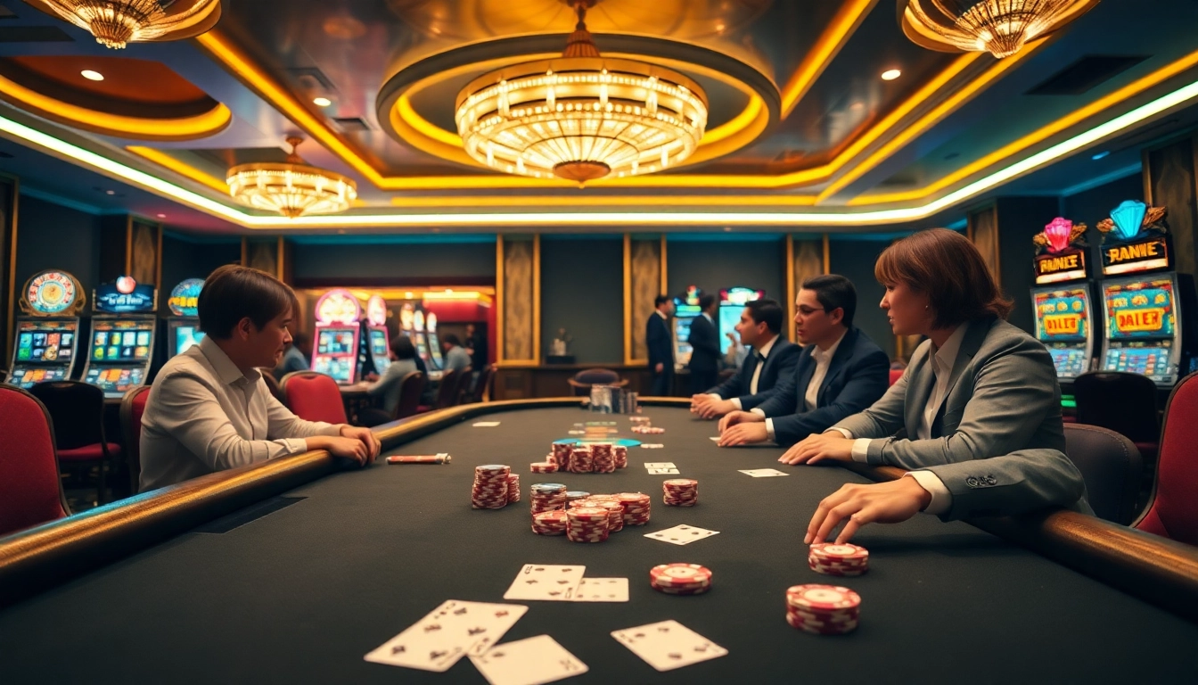 Excited players engaging in blackjack at U888's luxurious casino scene.