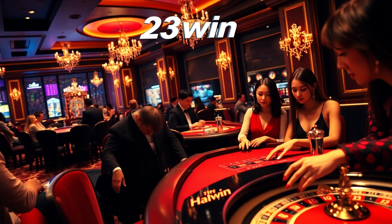 Experience thrilling gameplay at 23win's luxurious casino, featuring exciting games and vibrant atmosphere.