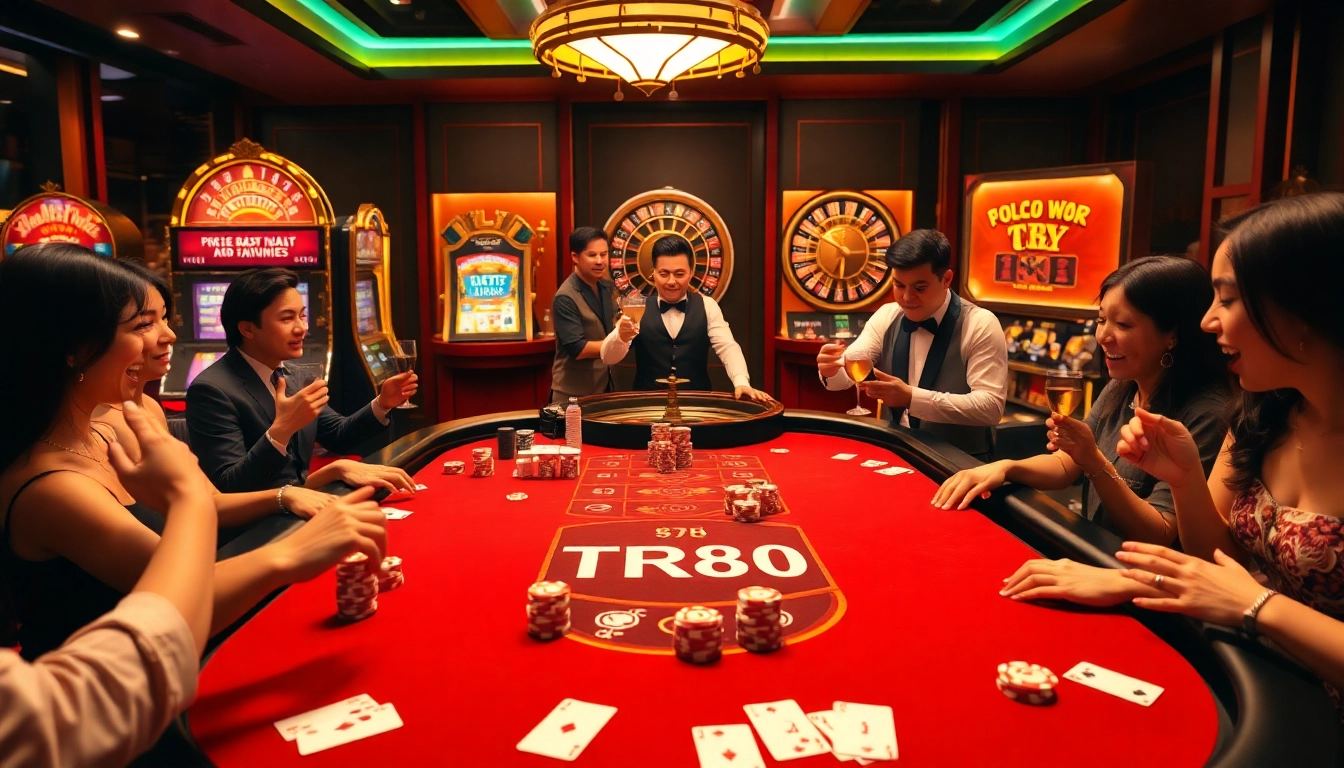 TR88 gaming table bustling with players enjoying exciting casino action and atmosphere.