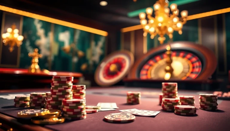 Experience the excitement of TR88 with luxurious casino tables and vibrant roulette wheels.