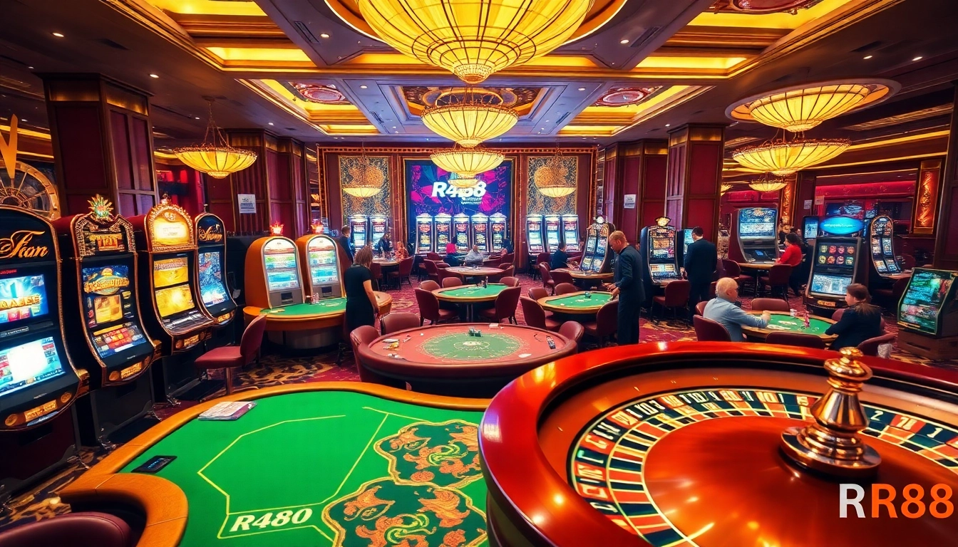Experience the thrill of RR88 with vibrant casino games and slot machines.
