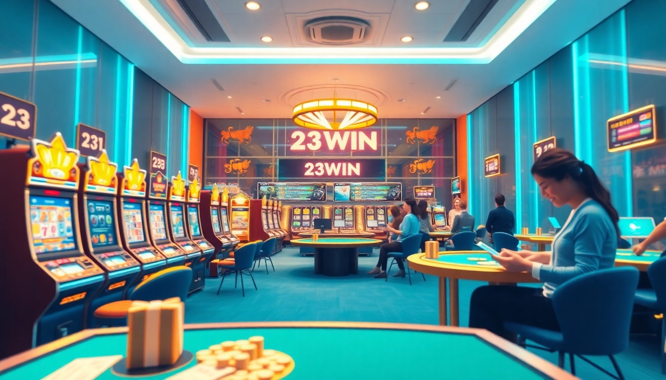 Experience the excitement of 23WIN's modern online casino interface with vibrant games and engaging users.