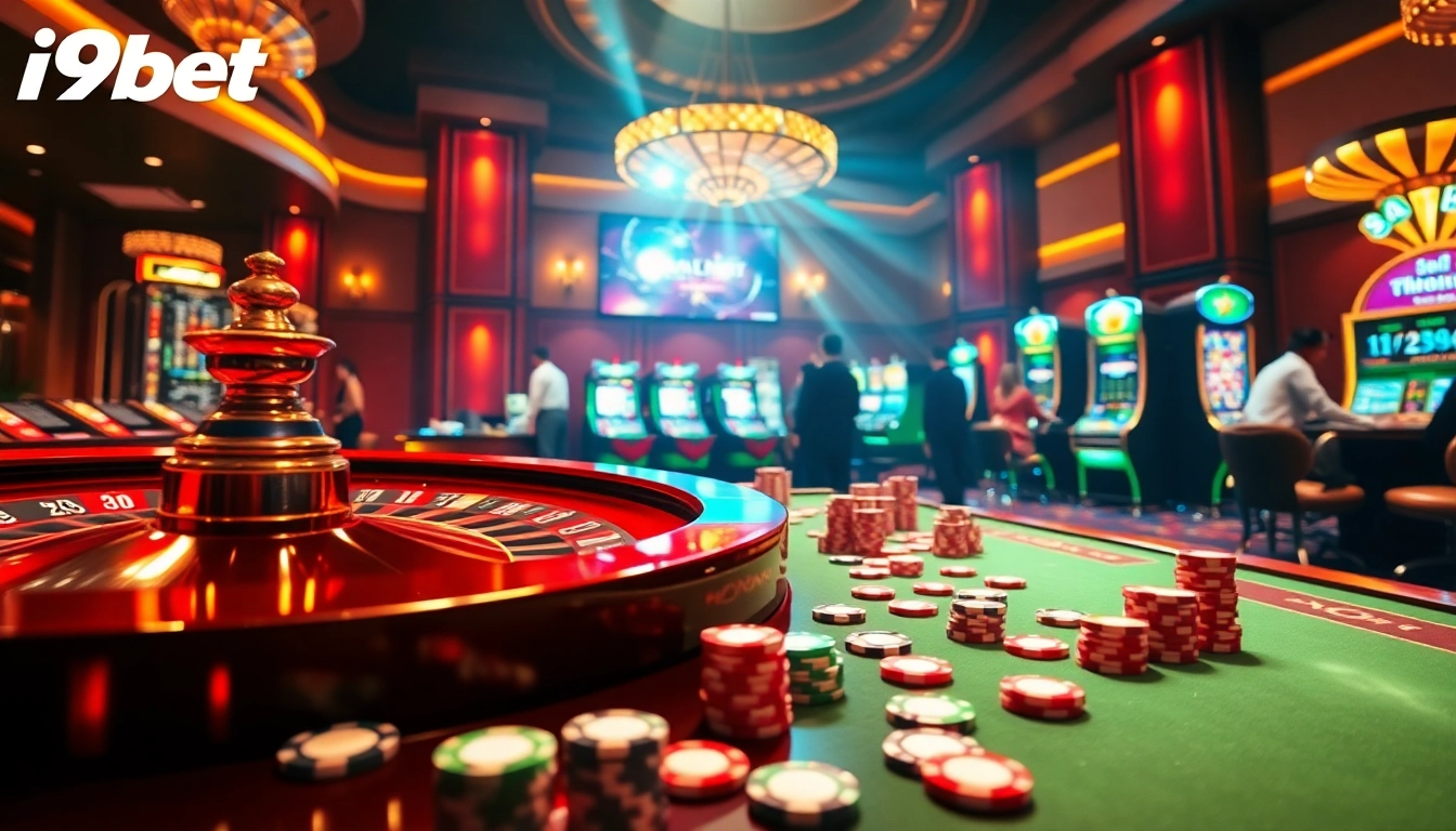 Exciting gaming experience at i9bet with roulette and poker chips reflecting online gambling.