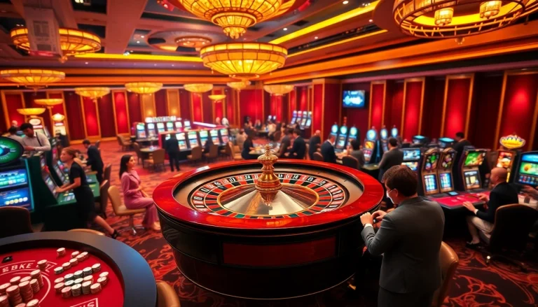 Players engaging in exciting games at fb88, showcasing a vibrant casino atmosphere.