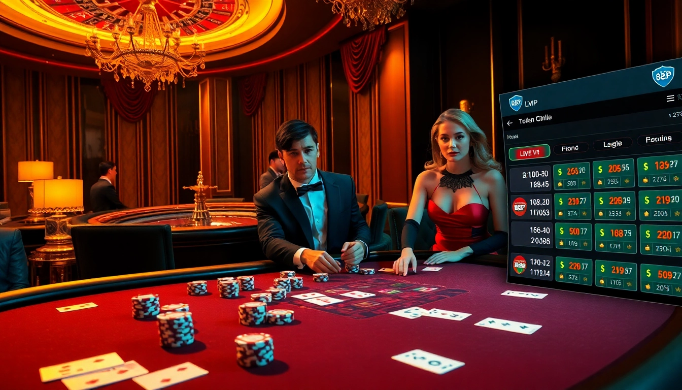 Experience the thrill of 68VIP with high-stakes poker at a luxurious casino table.