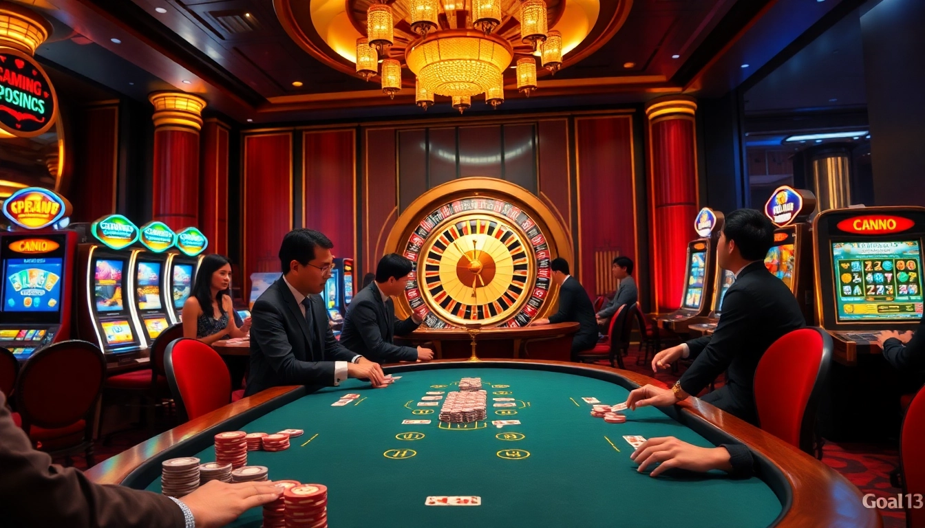 Experience the thrill of winning at Goal123 with vibrant casino tables, exciting games, and enthusiastic players.