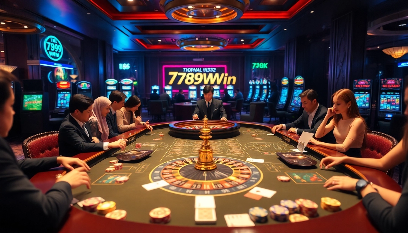 Experience the thrill of winning at 789Win with vibrant casino gaming tables and high-stakes action.