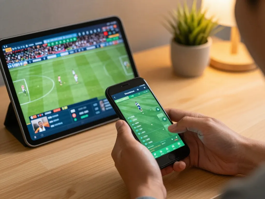 SX88 sports betting action with a user placing real-time bets on a smartphone amidst live event displays.