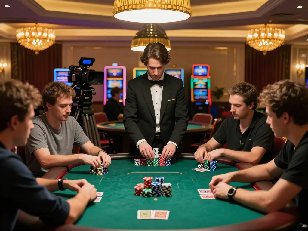 Action at the poker table showcases the MPOID Alternative, highlighting strategic chip placements and engaged players.
