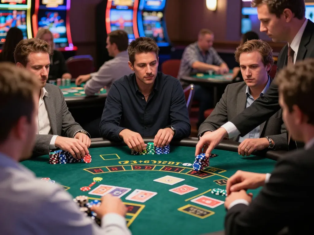 Engaging blackjack action at SC88 casino table with players strategizing and a dealer presenting cards.